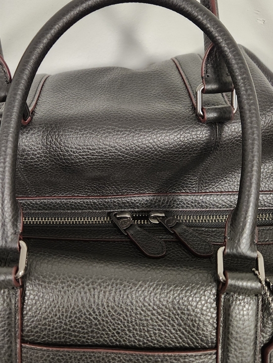 NEW Coach Boston Heritage Leather Duffel Bag Black Large Capacity w/Strap F70561 - Picture 3 of 16